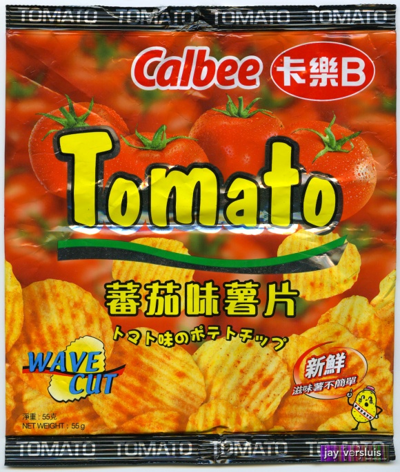 Calbee Tomato Wave Cut Chips - front (2008)