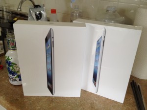 2 boxed new iPads