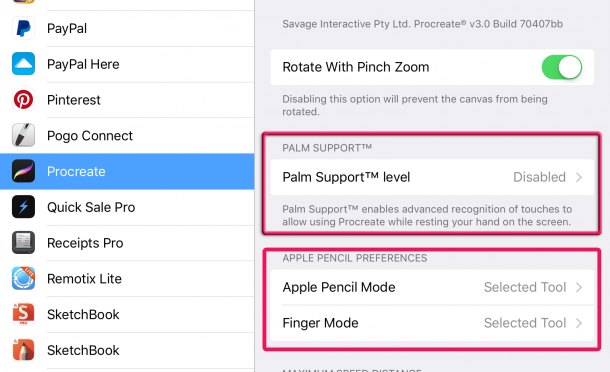 Procreate-Settings