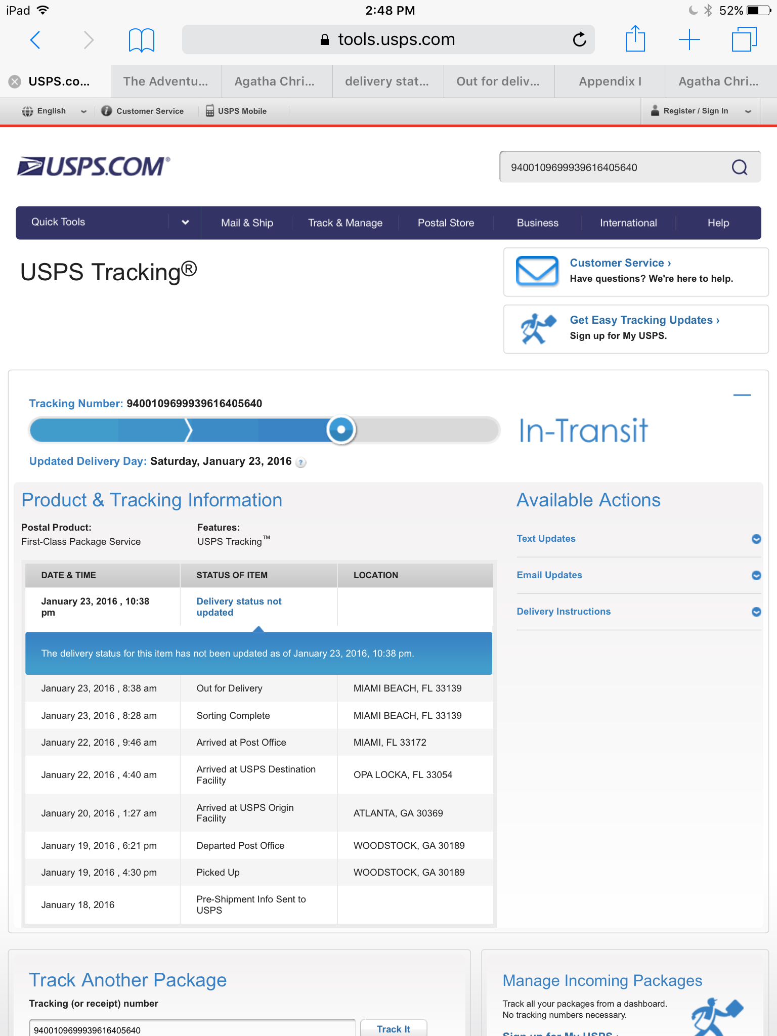 What is a USPS tracking number?