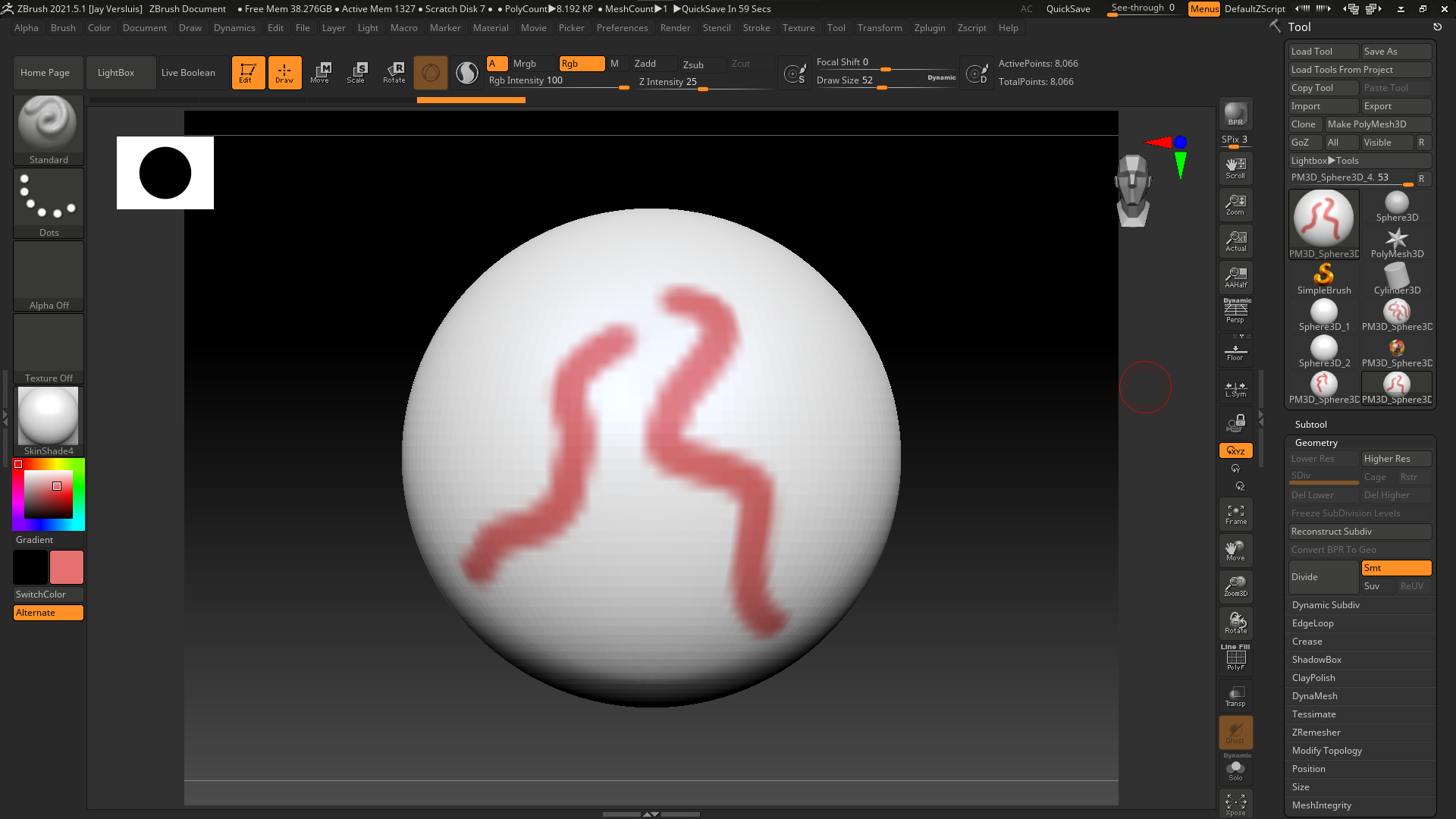 zbrush spotlight projection button